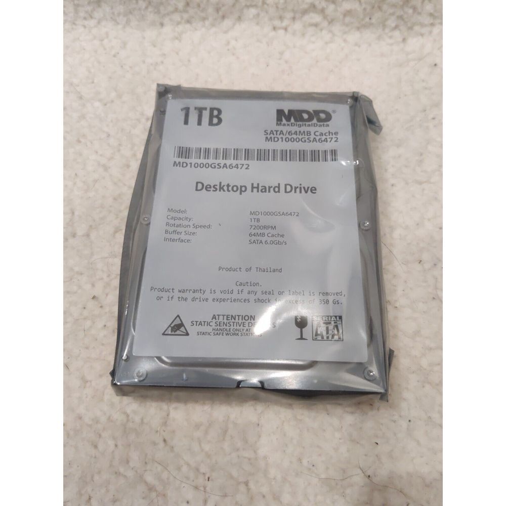 MDD‎ 1TB 64MB Cache SATA 6Gb/s 3.5" Desktop Hard Drive -PC/Mac, NAS, Brand New